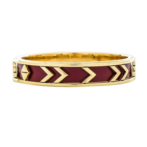 House of Harlow 1960 House of Harlow Aztec Bangle in Gold & Sangria - Picture 1 of 2